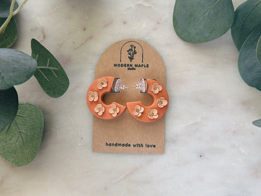 Floral "C" Hoops