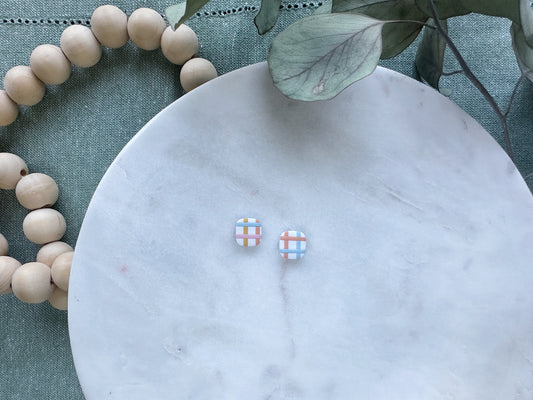 Multicolored Grid Studs