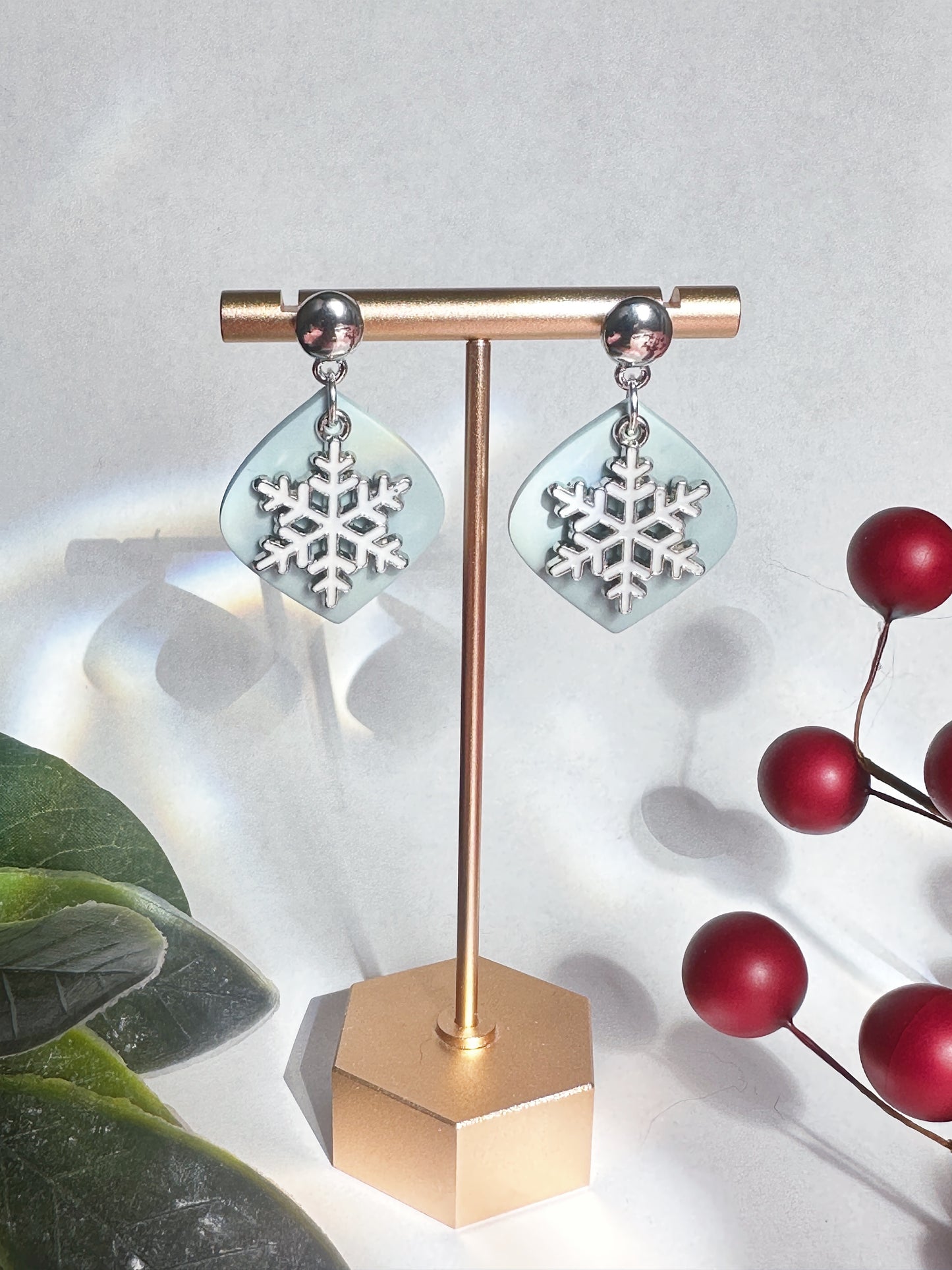 Blue Snowflake Dangles