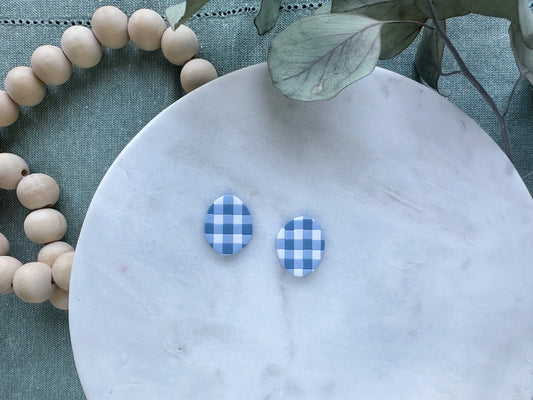 Oversized Gingham Studs (Multiple Colors)