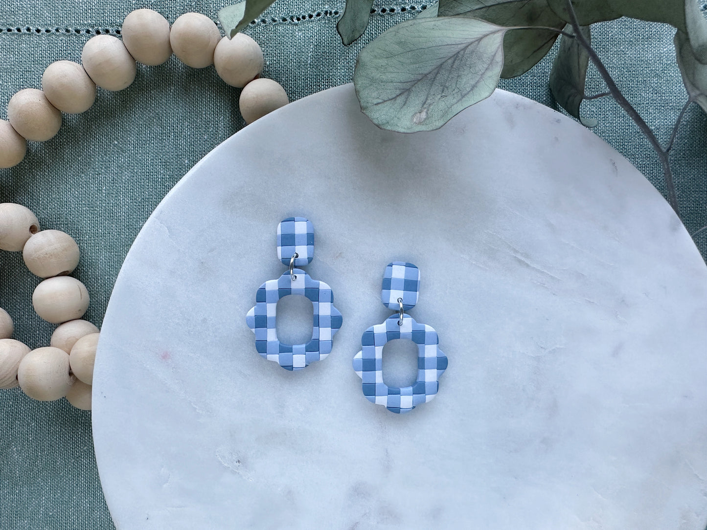 Scalloped Gingham Dangles (Multiple Colors)