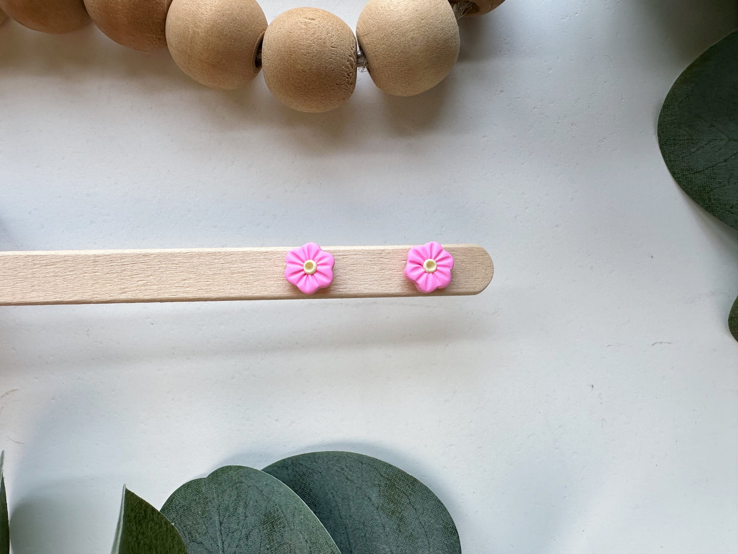 Mini Pink Flower Stud