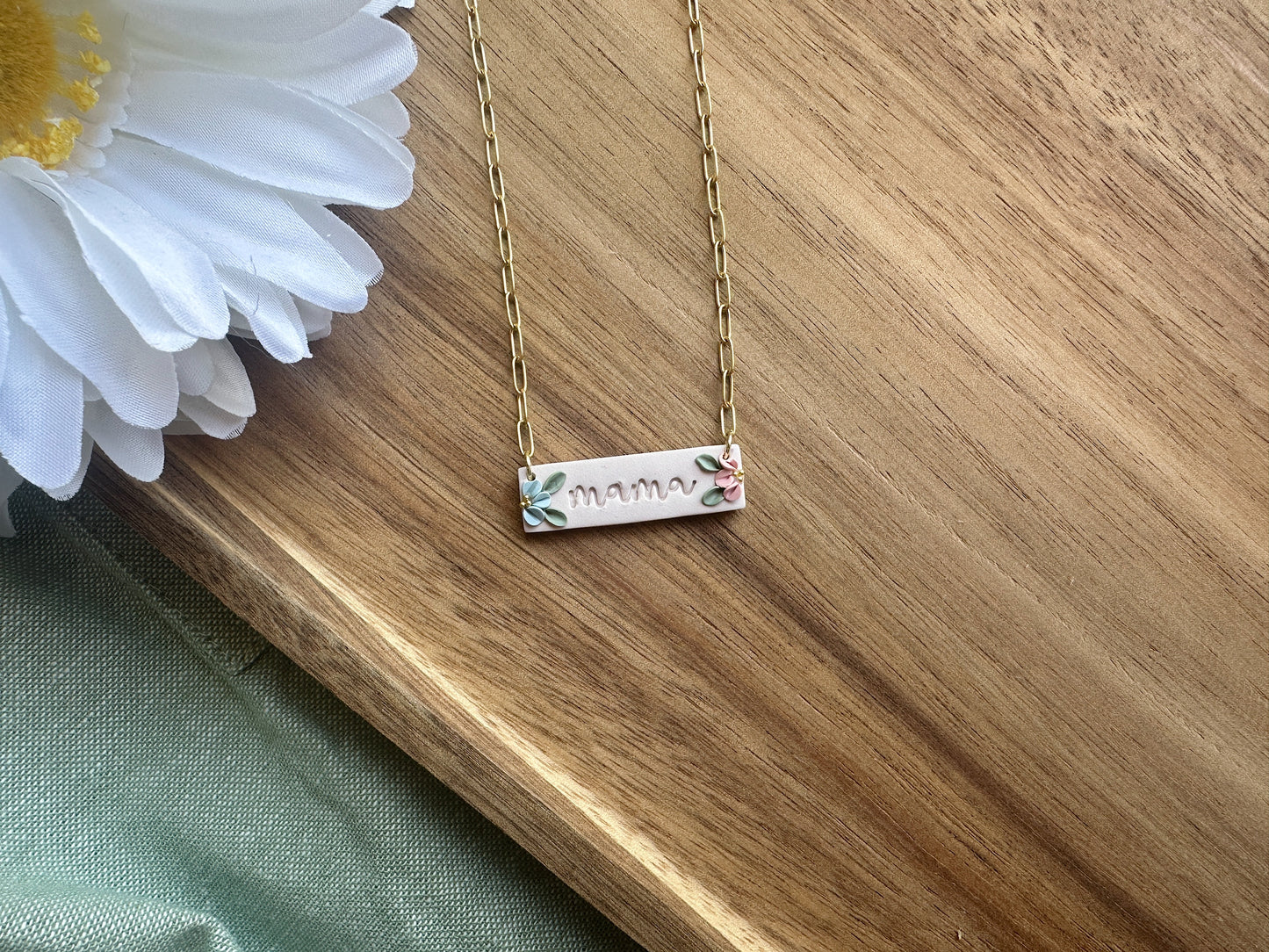 Floral "Mama" Necklace