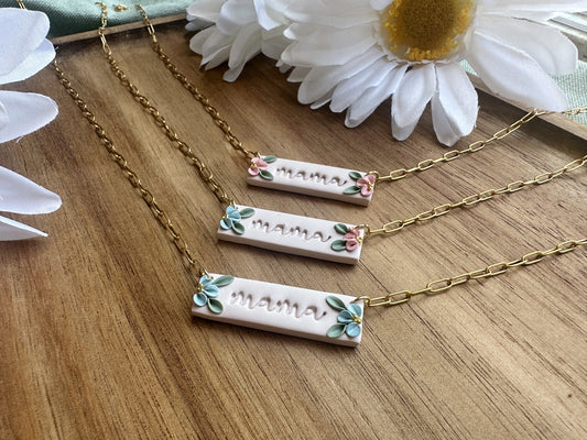 Floral "Mama" Necklace