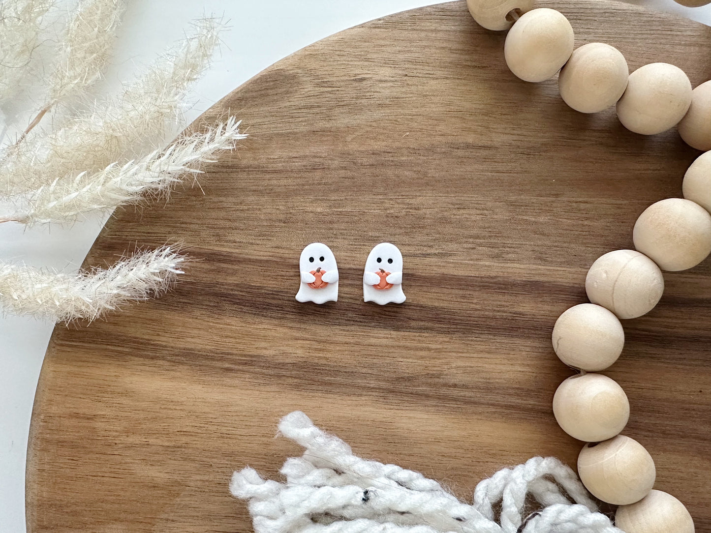 Ghost with Pumpkin Studs